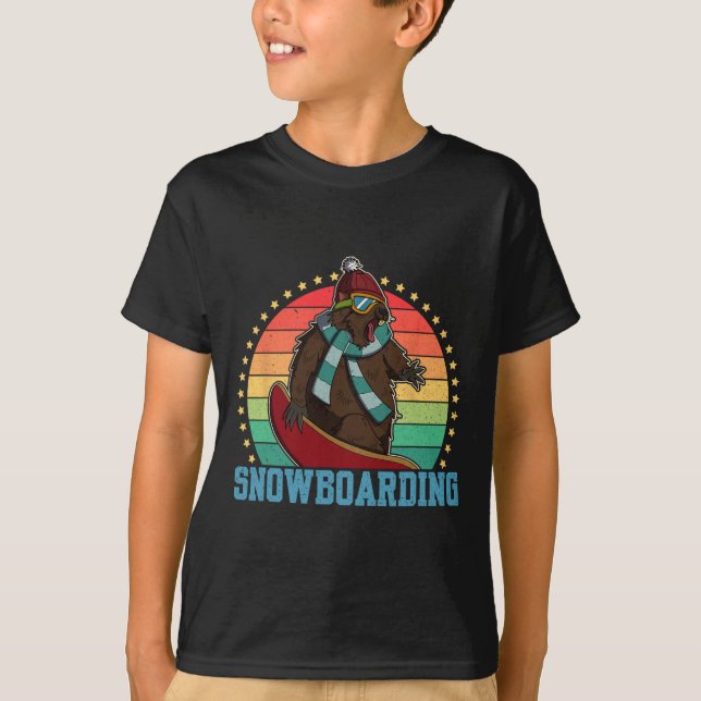 Snowboard Skiing Snowboarder Competitive Activity  T-Shirt (Front)