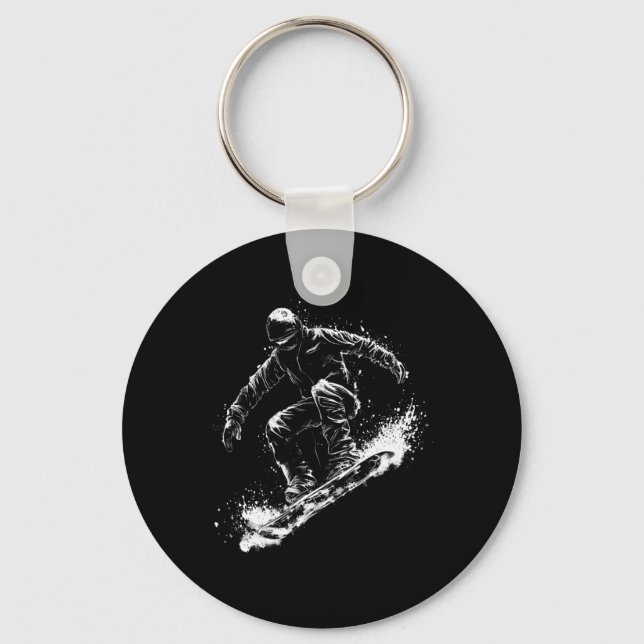 Snowboard Sliding In Style  Keychain (Front)