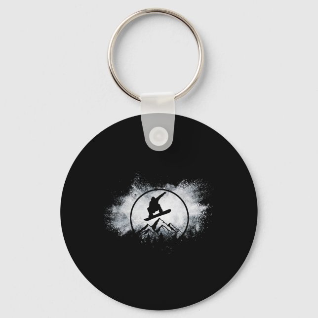 Snowboard Snow Cloud Big Air Snowboarder Snowboard Keychain (Front)