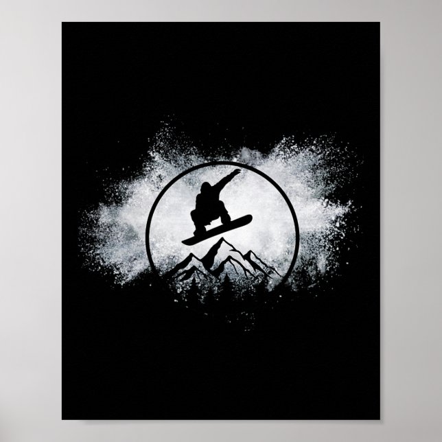 Snowboard Snow Cloud Big Air Snowboarder Snowboard Poster (Front)