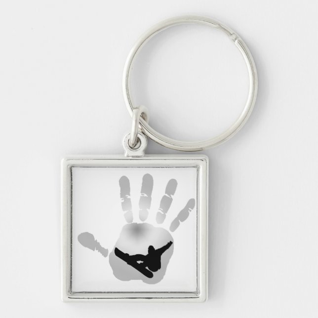 snowboard snow flakes keychain (Front)