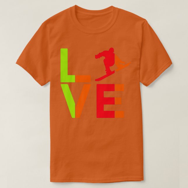 Snowboard Snow Valentines Day Ice Winter Sport Fun T-Shirt (Design Front)