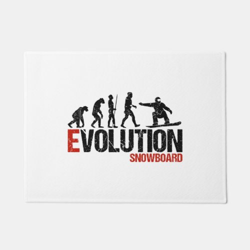 Snowboard Snowboarder Evolution Funny of Man Doormat