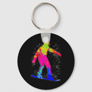 Snowboard Snowboarder Snowboarding Boys Kids Men 2 Keychain