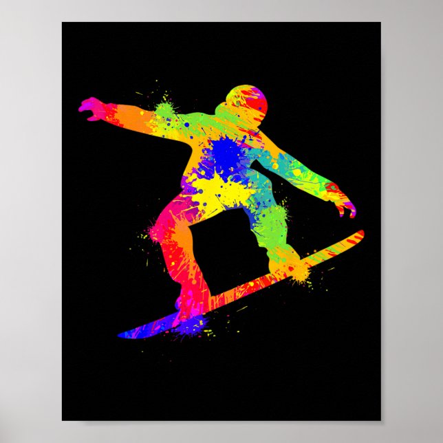 Snowboard Snowboarder Snowboarding Boys Kids Men  Poster (Front)