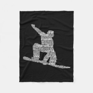 Snowboard Snowboarder Snowboarding Fleece Blanket