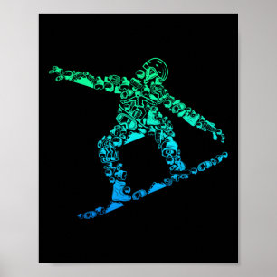 Snowboard Snowboarder Snowboarding Men Boys Kids Poster