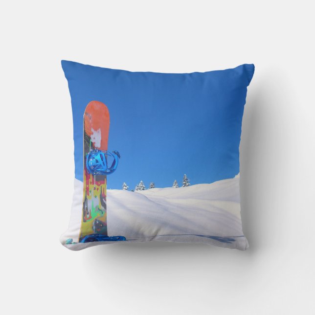 Snowboard Snowboarder Snowboarding Throw Pillow (Front)