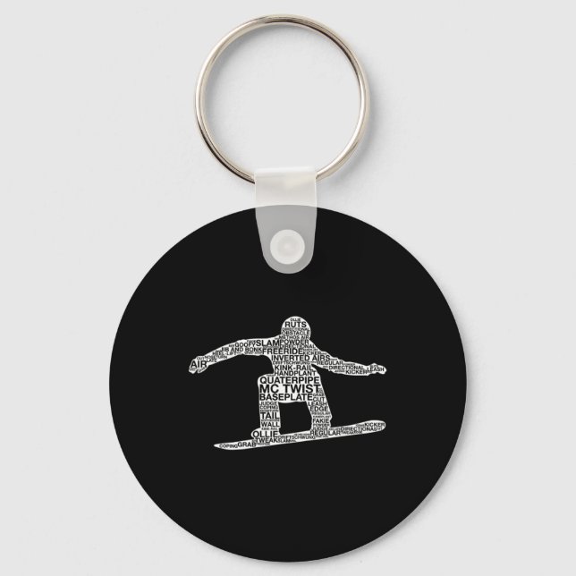 Snowboard Snowboarding 10  Keychain (Front)