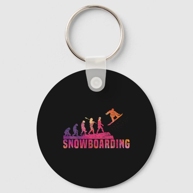 Snowboard Snowboarding Evolution Freestyle Snowboa Keychain (Front)