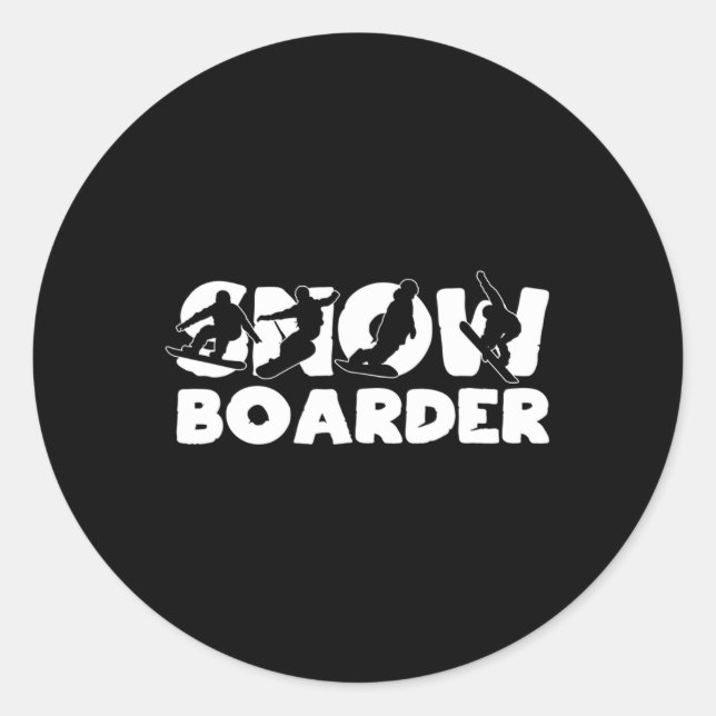 Snowboard Snowboarding Outfit For Snowboard Lovers Classic Round Sticker (Front)