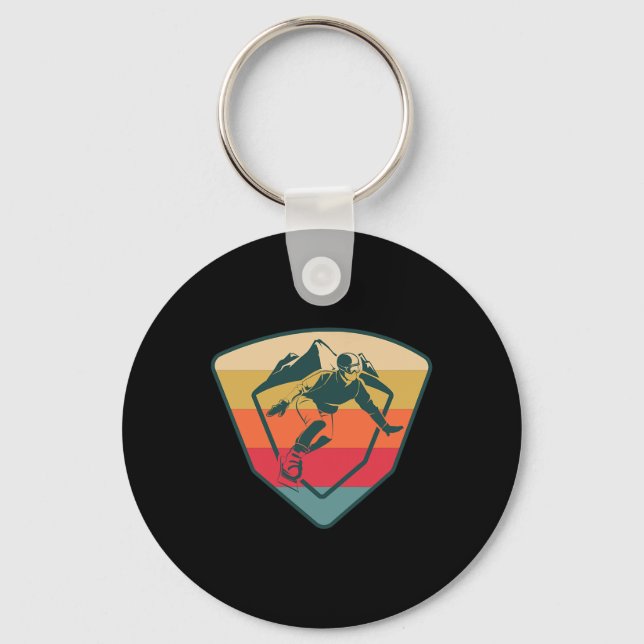 Snowboard Snowboarding Snow Winter Mountain Skiing Keychain (Front)