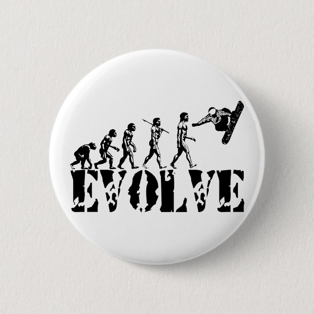 Snowboard Snowbording Sport Evolution Art Button (Front)