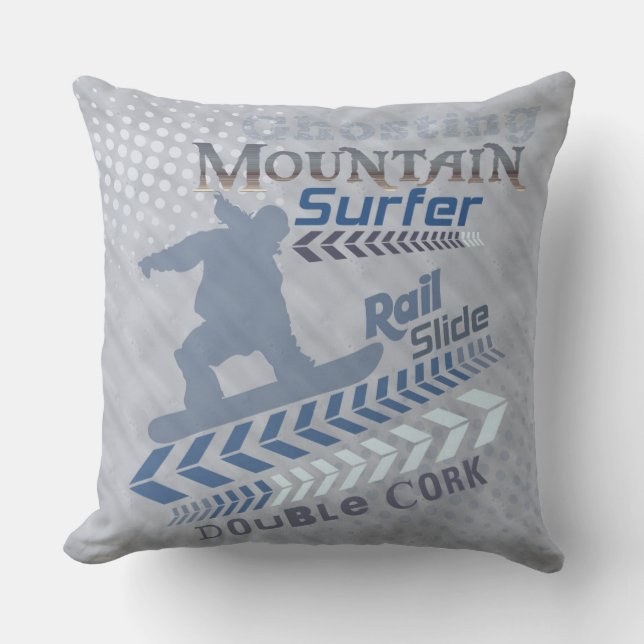 Snowboard Splash Throw Pillow (Front)
