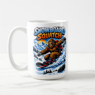 Snowboard Squatch – Funny Bigfoot Snowboarding  Coffee Mug
