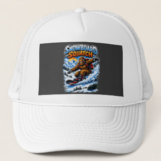 Snowboard Squatch – Funny Bigfoot Snowboarding  Trucker Hat