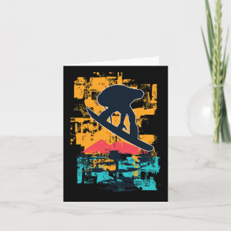 Snowboard Sunset Big Air Jump For Snowboarders  Card
