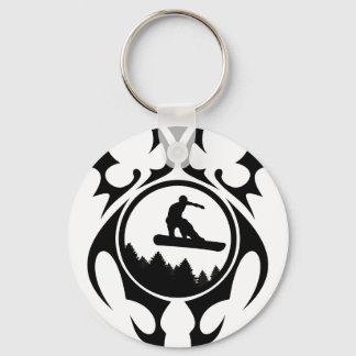 snowboard. tribal. keychain