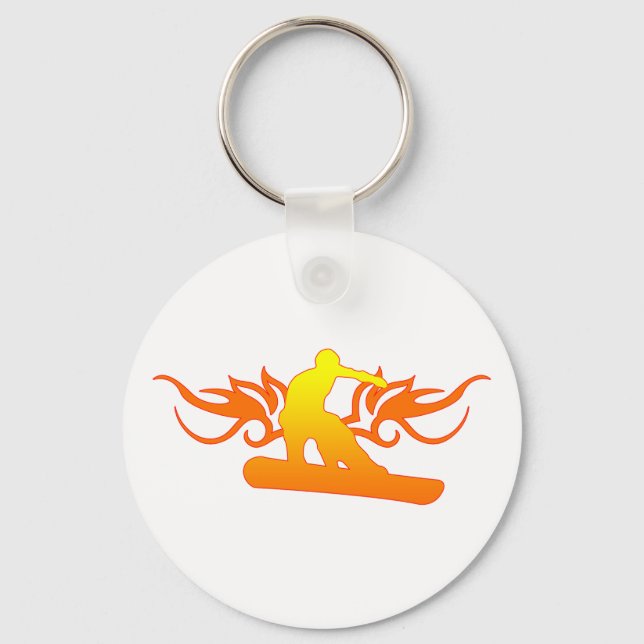 snowboard. tribal. keychain (Front)