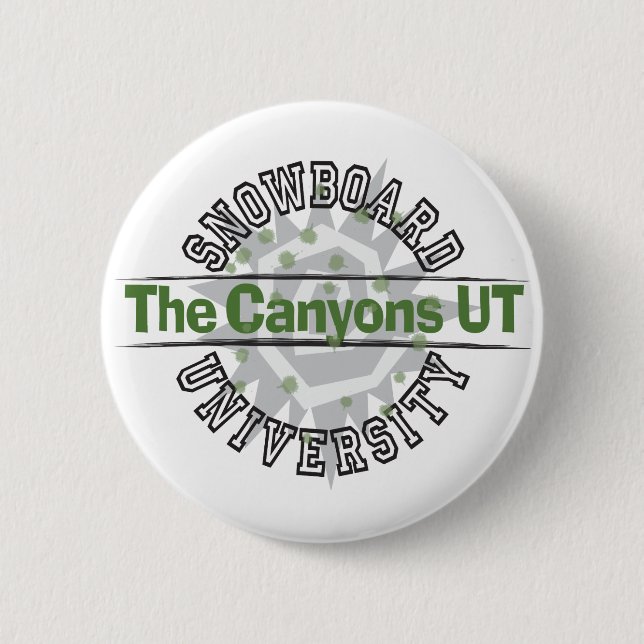 Snowboard University - The Canyons UT Button (Front)