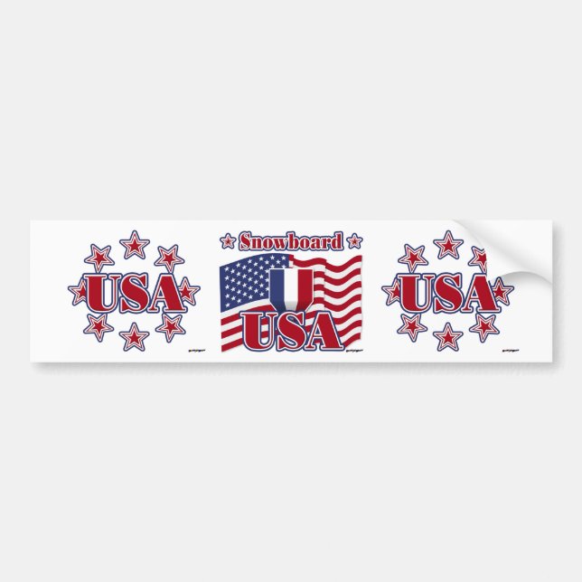 Snowboard USA Bumper Sticker (Front)
