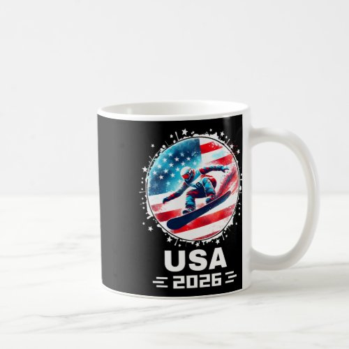 Snowboard Usa Go Usa Team Usa Flag 2026 Snowboardi Coffee Mug