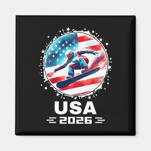 Snowboard Usa Go Usa Team Usa Flag 2026 Snowboardi Magnet
