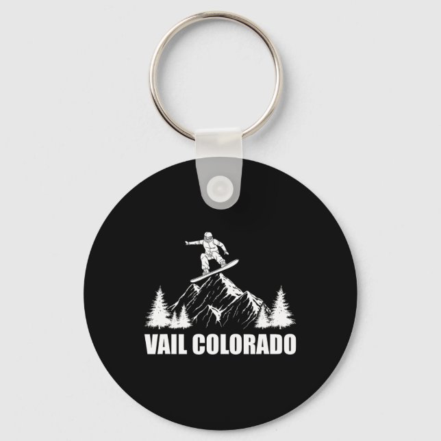 Snowboard Vail Colorado Snowboarding  Keychain (Front)