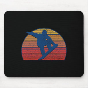 Snowboard Vintage Retro Freestyle Snowboarding  Mouse Pad