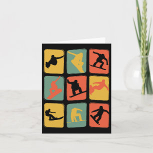 Snowboard Vintage Retro Snowboarding Card