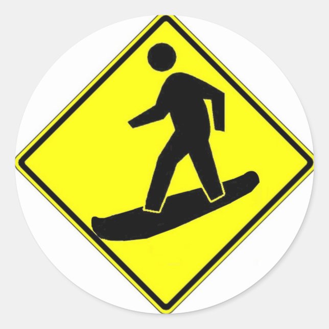 Snowboard Xing Classic Round Sticker (Front)