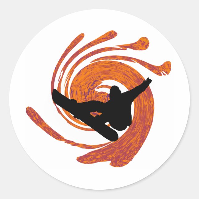 Snowboard zone of classic round sticker (Front)