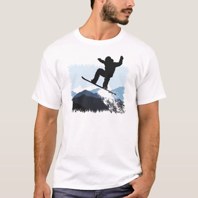 Snowboarder Action Jump T-Shirt (Front)