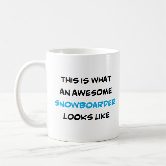 snowboarder, awesome coffee mug (Left)