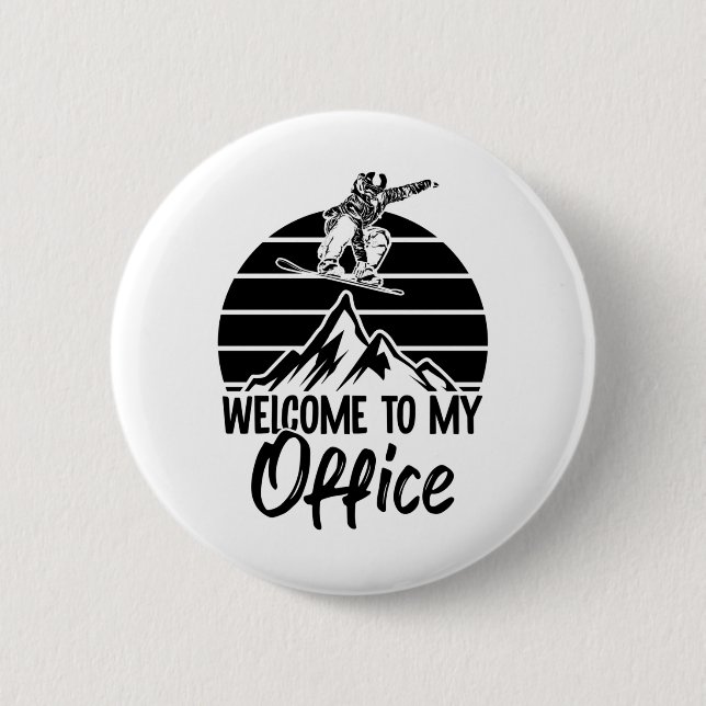 Snowboarder Berge | Snowboard apres-ski gifts Button (Front)