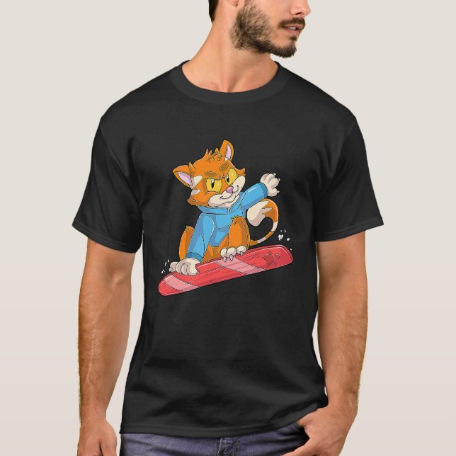 Snowboarder Cat T-Shirt (Front)