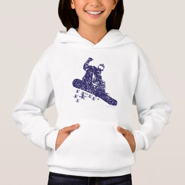 Snowboarder catching High Snow Drifts Hoodie (Front)