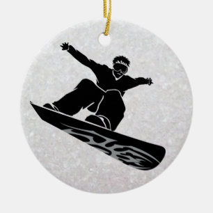 snowboarder ceramic ornament
