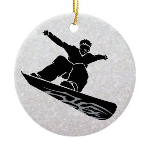 snowboarder ceramic ornament