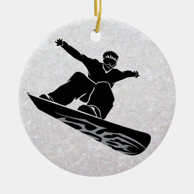 snowboarder ceramic ornament (Front)