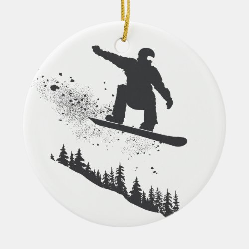 Snowboarder Ceramic Ornament