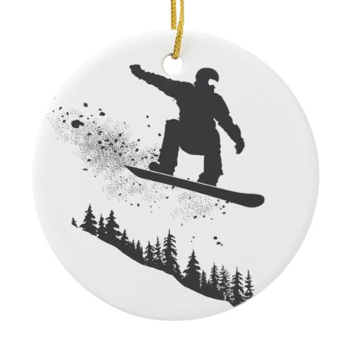 Snowboarder Ceramic Ornament