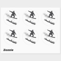 Snowboarder Classic Round Sticker