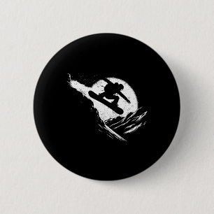 Snowboarder Cliff Snowboarding Snowboard Distresse Button