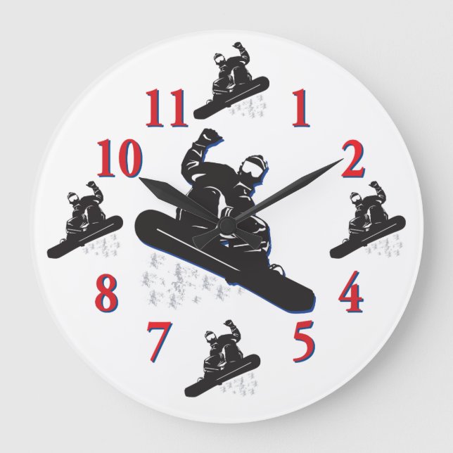 Snowboarder Clock - Its Time to Snowboarder (Front)