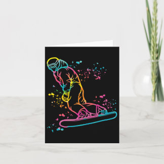 Snowboarder Colorful Snowboard Snowboarding 16  Card