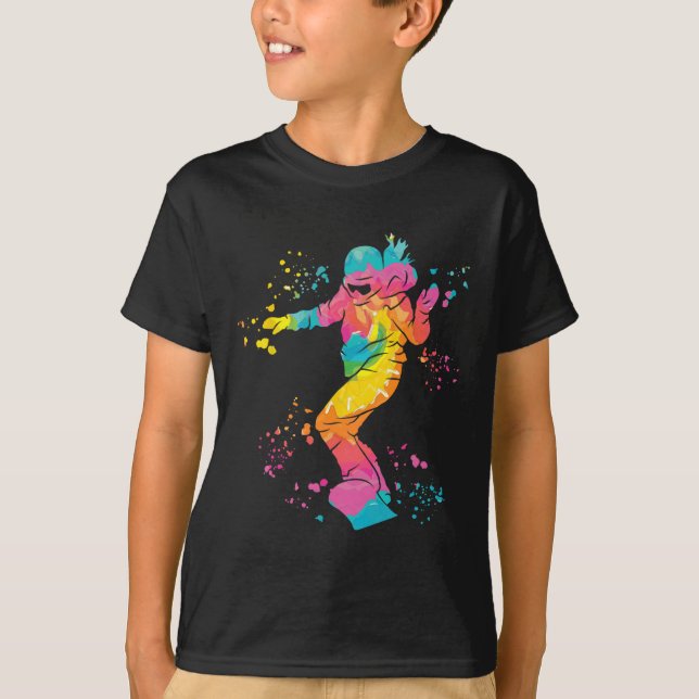 Snowboarder Colorful Snowboard Snowboarding 25  T-Shirt (Front)