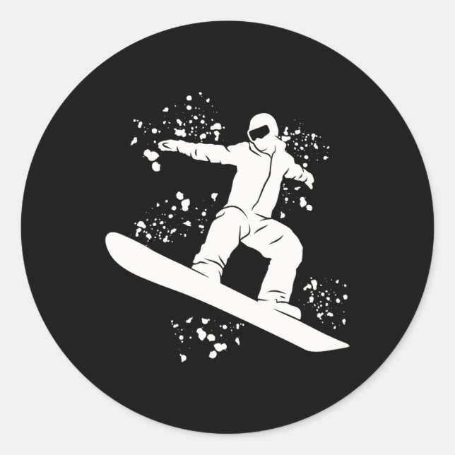 Snowboarder Colorful Snowboard Snowboarding 2  Classic Round Sticker (Front)