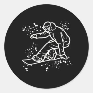 Snowboarder Colorful Snowboard Snowboarding 36 Classic Round Sticker
