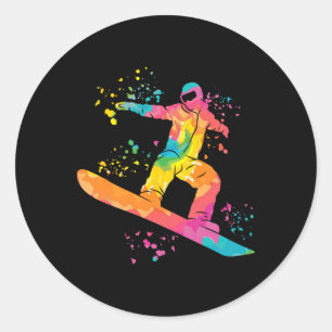 Snowboarder Colorful Snowboard Snowboarding 44 Classic Round Sticker